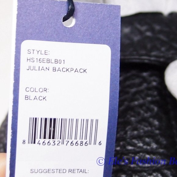 NWT Rebecca Minkoff Julian Large Leather Backpack BLACK Silvertone HW AUTHENTIC main image 8